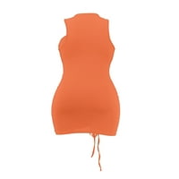 Ženska seksi haljina, rukavac bez rukava pune boje šuplje jednodijelno, s L XL XXL