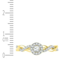 10k žuto zlato okruglo Diamond Solitaire zaručni prsten za brisanje CTTW