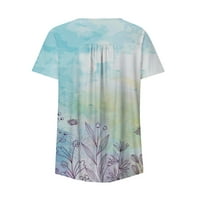 Ležerni cvjetni vrhovi tiska Flowy Sakrij trbušni tunički grafički tees bluza Slatko smiješno ljeto