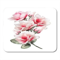 Tropska ružičasta magnolija cvijeće sa cvjetnim buketom bijelog lista i pupoljka Egzotična kompozicija Mousepad pad miša