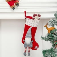 Božićne čarape, Santa - Santa 3D Pliša za Xmas Home Decor, punjene božićne drvce Viseće igračke, bombona,