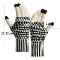 Xinqinghao Casual rukavice Žene zimske zaslonske rukavice Tople pletene rukavice Zimske muškarče Tekstutne rukavice Brown