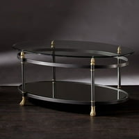 Allesandro ovalni stakleni stolić i set krajnjeg stola