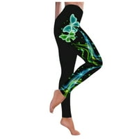 Bootcut yoga hlače za žene Žene Leptir Print Yoga hlače plus veličina casual sportske hlače visoke struke