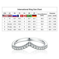 Ring Ring Diamond Rhinestone prsten Elegantna geometrija Rhinestone Ring Full Diamond Prstenovi za žene
