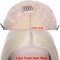 Siva ružičasta ljubičasta plavuša dugačka čipka prednja kosa perika Mješana boja prirodne valovito sintetičke