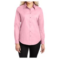 Žene s dugim rukavima Lako pamučna poliesterska majica svijetlo ružičasta m