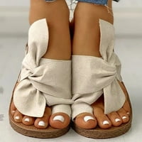 Huanledash par ženske sandale luk-čvor Dizajn mekani jedini povremeni ravni flop ljetni plažni papuče