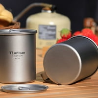 450ml Vanjski titanijum čaj za čaj za kampiranje kava kava mlečna krigla sa lidom fiksnom ručkom