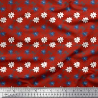 Soimoi smeđa pamučna poplin tkanina Twirl & Daisy cvjetna otisnuta tkanina od dvorišta široka