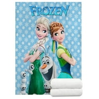 Crtani smrznute djevojke plišane runo bacaju pokrivač za kauč, krevet i kauč meka, topao, lagana b