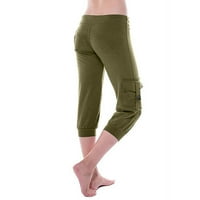 Leesechin ponude joge flare hlače Vježbanje nogavice Stretch tipka za struk Pocket Yoga teretane Obrezane