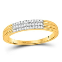 10k žuto zlatni okrugli dijamant trostruki redak prsten CTTW