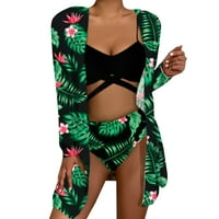 Ženski kupaći kostimi Bikinis Bikinis Print Bikini set Pokrijte kupaći kostim za žene Dugi rukav Push