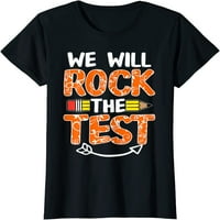 Ženska majica Rock Test Smešno testni dan za studente Ležerne prilike kratkih rukava Crna X-Veliki