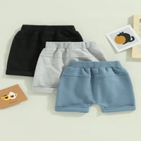 Wybzd Baby Boy Shorts Toddlers Ležerne prilike pamučne hlače Elastične kratke hlače Duksevi sa džepovima
