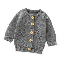 Dječji dečji dečko Klit kardigan džemper Topla pulover vrhove mališana Čvrsta gornja odjeća kaput odijelo