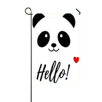 Panda životinja Pozdrav icon Nasmjejan medvjed bijeli kućni vanjski vrt zastava za zastavu