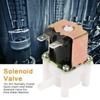 Solenoidni ventil, 12V n C Obično zatvoren Brzi umetak u ulaznog vodnog solenskog ventila za čistu vodu, ventil
