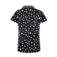Beppter vrhovi za žene čipke košulje s majicama za ispis V izrez čipke obloge na vrhu casual majice