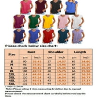 FrontWork Solid natled majice kratkih rukava za žene plus veličine Casual Baggy Tunic bluza Tors Ljeto