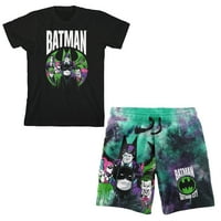 Batman sazvao Crusader Boy's TEE i pidžama kratke hlače