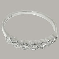 Britanci napravio 9k bijeli zlatni prsten sa kubnim cirkonije ženskim vječnim prstenom - Opcije veličine