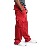 Leodye pantalone za muškarce čišćenje muških poteza elastične struine čvrste džepne pantalone u boji