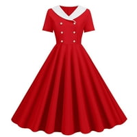 Haljine od 1960-ih za žene rever dvostruka haljina 50svintage polka dot rockabilly haljine retro čaj