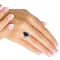 Sterling srebrni prsten za žene - muškarci plavi sunstonski dragulj Srebrna prstena veličine 10. ručno