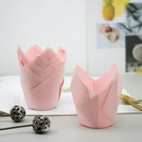 Grofry Tulip cvjetni oblik muffin čaša za jednokratnu upotrebu papira za odmor za praznicu Cupcake Liner Kuhinjski alati Boja kože