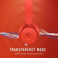 Obnovljeni Beats Solo Pro bežični šumki za otkazivanje slušalica na ušima - mat crvena
