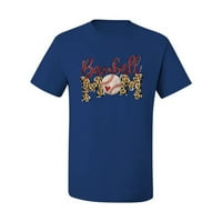 Baseball mama Tekstilni kolaž Sportska grafička majica, Kraljevska, X-velika