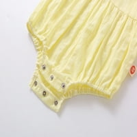 Penkiiy novorođenče za dječje djevojke ovratnik cvjetni rodper bodi, casual odjeća s dječjim djecom za 12-mjesečne djece žuta ljetna ponuda