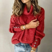 Felirenzacia Ženska turtleneck pleteni džemper duks dugih rukava elegantne casual vrhove