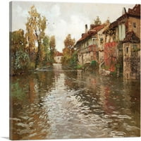 Duž rijeke Beaulieu platno Art Print Fritti thaulow - Veličina: 18 18