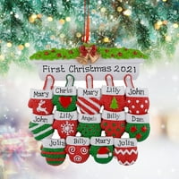 Božićni dekor Personalizirani obitelj Božićni Xmas Tree Bauble Decoration ornament rukavice za odmor