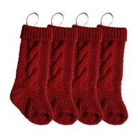 Jeashchat Božićni ukrasi zatvoreni božićni ukrasi Božićni praznični pleteni čarapa viseći ukras ukrasnog