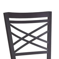 Irma Vegan kožna stolica, križ natrag, okretni, metalni, smeđi-saltoro sherpi