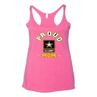 Divlji Bobby ponosna američka vojska mama Americana American American Pride Women Tri-Blend Racerback Tank, vintage ružičasta, mala