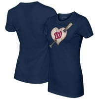 Ženska malena repa mornarica Washington državljani majica za srce