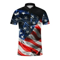 Muškarci Ležerne tipke Do Patriotskih košulja Dan nezavisnosti Američka zastava Ispiši ljetne majice