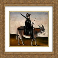 Niko Pirosmani Matted Gold Ornate uramljena umjetnička ispisa 'Iscjelitelj na magarcu'