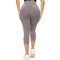 Ženska modna rasteza yoga gamaše fitness trčanje teretana obrezane pantalone Pocket Active hlače Tummy