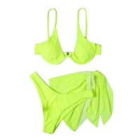 Kupaći kostim Trostruki set Ženski trokut bikini kupaći kostim sa poklopcem up suknje Seksi modna kupaća kupaći kostim