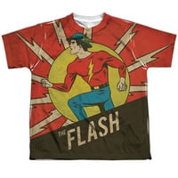 DC Flash - Vintage Comic Flash - Mladi kratkih rukava - X-Veliki