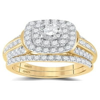 Jewels 14kt žuti zlatni okrugli dijamant Bridal Wedding Ring Band Set CTTW