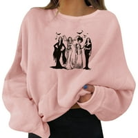 Ženski puloveri Zabavni grafički ispis okrugli vrat Duge dukserice Duks duksevi ženske dukseve
