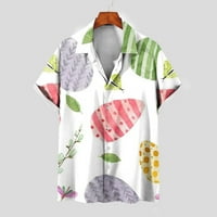 Jsaierl Hawaiian majica za muškarce Ljetna tropska majica uzorka Redovna fit majica kratkih rukava Comfy gumb dolje Aloha majica na plaži