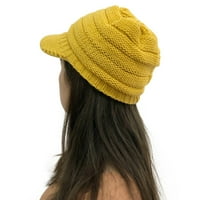 HGW modne šešire Ženske čvrstog uboda na otvorenom plišane kape Crochet pleteni poklopac vrhunska kapa
